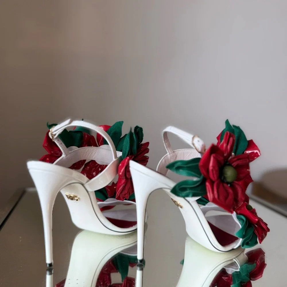 Like new DOLCE & GABBANA Floral Detail High-Heel Sandals $2,495 38.5 - Picture 11 of 14